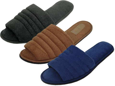 S333M - Men's "Easy USA" Cotton Terry Open Toe House Slippers