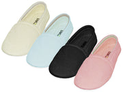 S4049L-A - Wholesale Women's "Easy USA" Pain Relief Cotton Terry Upper Close Toe & Close Back House Slippers