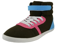 S424L - Wholesale Women's High Top Canvas Lace-up Sneakers