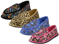 S439L-P - Wholesale Women's " Easy USA " Satin Floral Printed Close Back Bedroom Shoe Assorted - Floral Print (S439L-P) S439L-P-6TO11