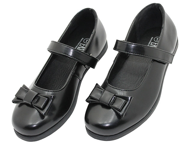 S5001-G - Wholesale Big Girl's "Easy USA" PU Upper Mary Jane with Bow Top Black School Shoe