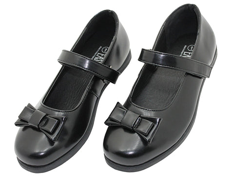 S5001-G - Wholesale Big Girl's "Easy USA" PU Upper Mary Jane with Bow Top Black School Shoe