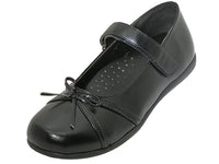 S5004-G - Zapatos escolares negros Mary Jane de lazo de mariposa de PU para niñas mayores al por mayor "Easy USA"