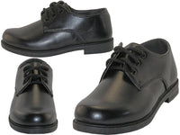 S5005-B - Zapatos de vestir y escolares de PU superior negros con cordones "Easy USA" para niños al por mayor