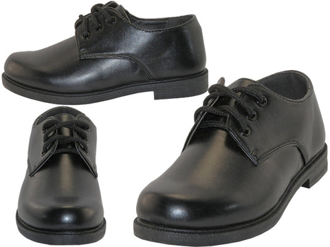 S5005-B - Wholesale Big Boy's "Easy USA" PU Upper Black Shoelace Top Dress Shoe & School Shoes