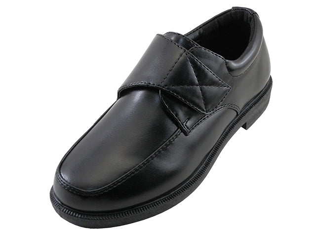 S5008-B - Wholesale Boy's "Easy USA" PU Upper Velcro Slip on Dress Shoes & School Shoes