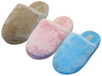 S831L - Women's "Easy USA" Fuzzy Plush Close Toe House Slippers
