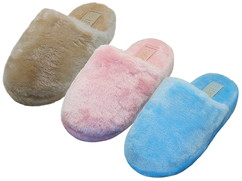 S831L - Women's "Easy USA" Fuzzy Plush Close Toe House Slippers