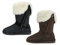 S5520L - Women's Micro Suede Fold Over Faux Fur Lined Boots Assorted - Black & Brown Assorted (S5520L-B/T) S5520L-B/T-6TO11