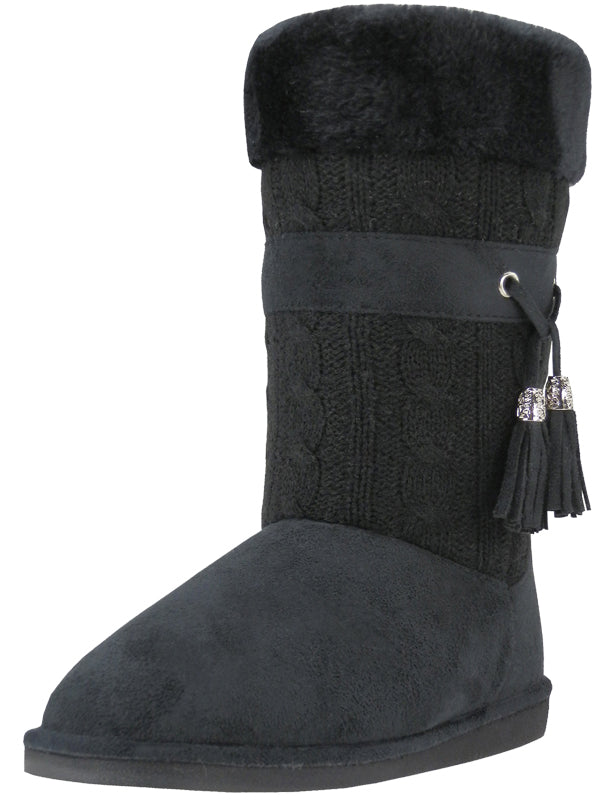 S5570L - Women's Microfiber Knitts Faux Fur Lined Boots