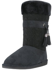 S5570L - Women's Microfiber Knitts Faux Fur Lined Boots