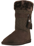 S5570L - Women's Microfiber Knitts Faux Fur Lined Boots Brown (S5570L-T) S5570L-T-6TO11