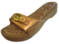 S5900L - Women's Slide Sandal with Buckle Gold (S5900L-G) S5900L-G-5TO10