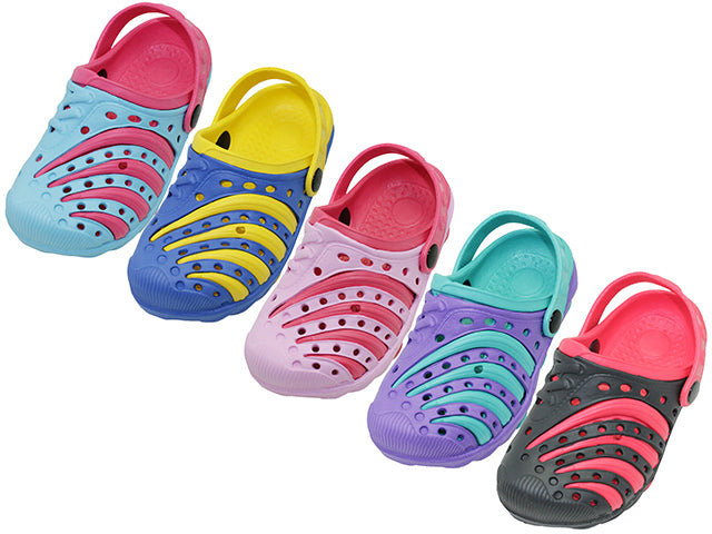 S6446-I-A - Wholesale Toddler's Two-Tong Color Super Soft Eva Clogs