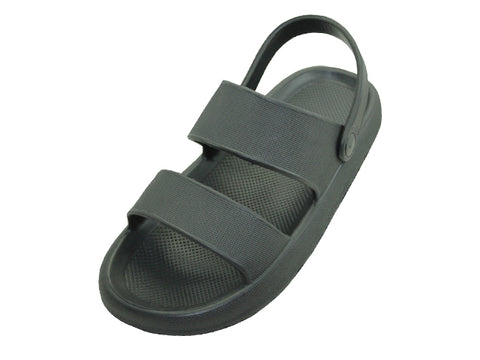 S7650LBB - Wholesale Women's "Easy USA" Double Strap Upper Super Soft Comfortable Sandals