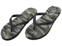 S8079-M - Wholesale Men's "Wave" Comfortable Super Soft Upper Green Camouflage Thong Sandals