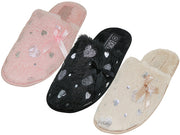 S8188L-A - Wholesale Women's "Easy USA" Close Toes Comfortable House Slippers with Bow Top