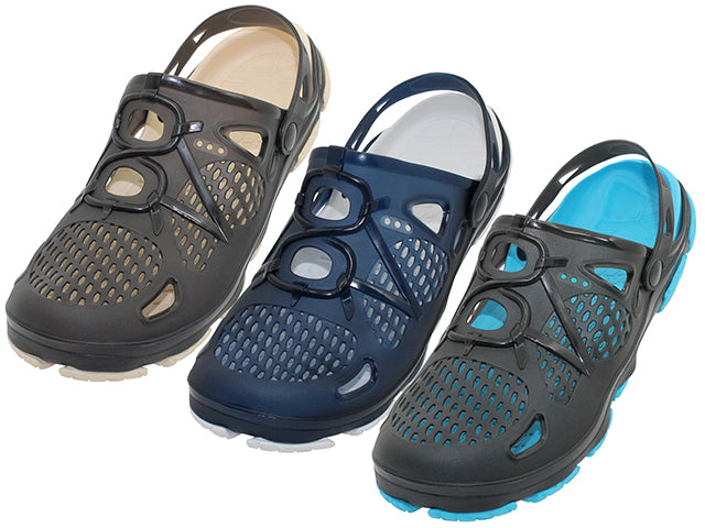 S8880M - Wholesale Men's "Wave" Super Soft Hicker Clogs with Sling Back Sandals