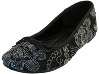S9100L - Women's "Easy USA" Sequin Ballet Flat Shoes