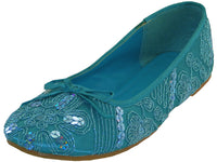 S9100L - Women's "Easy USA" Sequin Ballet Flat Shoes