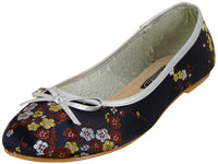 S9200L - Women's "Easy USA" Satin Brocade Ballet Flat Shoes