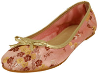 S9200L - Women's "Easy USA" Satin Brocade Ballet Flat Shoes
