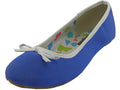 S9700L - Women's "Easy USA" Satin Ballet Flat Shoes Neon Blue (S9700L-X) S9700L-X-5TO10