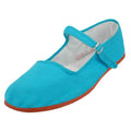 T2-114C - Youth's "Easy USA" Cotton Upper Classic Mary Jane Shoes Turquoise (T2-114C-Q) T2-114C-Q-27TO34