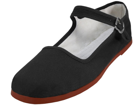 T2-114L - Zapatos clásicos Mary Jane de algodón "Easy USA" para mujer