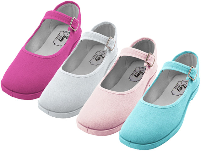 T2-115G - Girl's "Easy USA" Cotton Upper Mary Jane Shoes