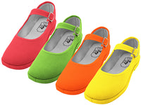 T2-115G - Girl's "Easy USA" Cotton Upper Mary Jane Shoes