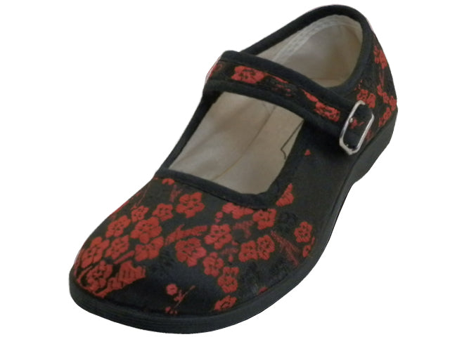 T2-113G - Youth's "Easy USA" Satin Brocade Mary Jane Shoes