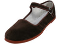 T2-118L - Women's "Easy USA" Velvet Upper Classic Mary Jane Shoes Brown (T2-118L-T) T2-118L-T-35TO41