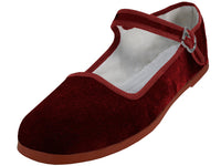 T2-118L - Women's "Easy USA" Velvet Upper Classic Mary Jane Shoes