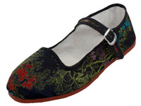 T2-119C - Youth's Satin Brocade Upper Classic Mary Jane Shoes