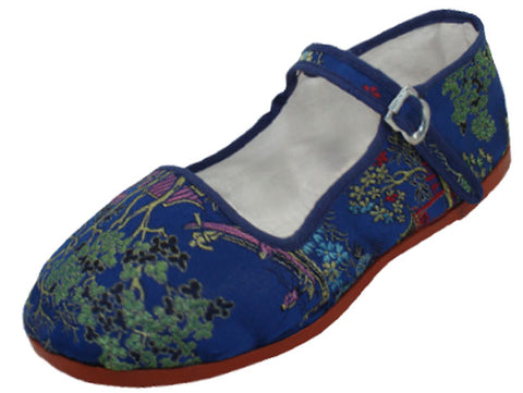 T2-119C - Youth's Satin Brocade Upper Classic Mary Jane Shoes