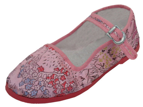 T2-119C - Youth's Satin Brocade Upper Classic Mary Jane Shoes