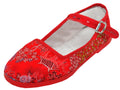 T2-119C - Youth's Satin Brocade Upper Classic Mary Jane Shoes Red (T2-119C-R) T2-119C-R-27TO34