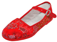 T2-119C - Youth's Satin Brocade Upper Classic Mary Jane Shoes