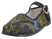 T2-119-I - Child's Satin Brocade Upper Classic Mary Jane Shoes
