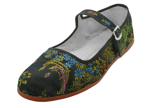 T2-119L - Women's "Easy USA" Satin Brocade Upper Classic Mary Jane Shoes