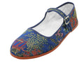 T2-119L - Women's "Easy USA" Satin Brocade Upper Classic Mary Jane Shoes Navy (T2-119L-N) T2-119L-N-36TO41