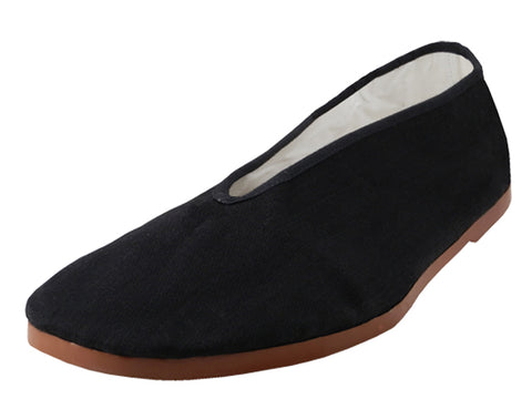 T2-202 - Wholesale Men's V Cotton Upper with Rubber outsole Kung Fu Shoe *Black Color *Last Case