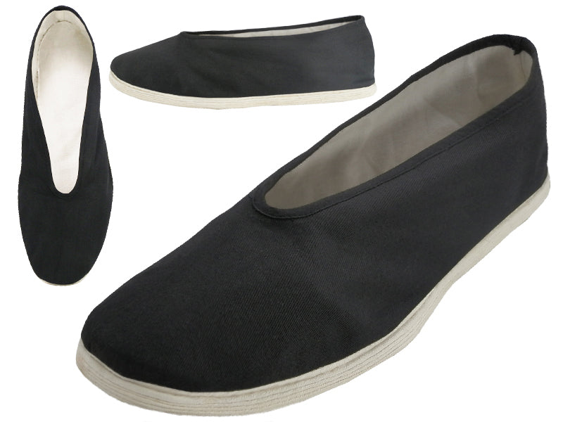 T2-606-M - Wholesale Men's Slip on V-Top Cotton Upper & White Cotton Out Sole Kung Fu/Tai Chi Shoes