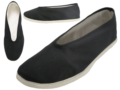 T2-606-M - Wholesale Men's Slip on V-Top Cotton Upper & White Cotton Out Sole Kung Fu/Tai Chi Shoes