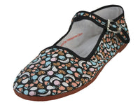 T5 - Women's Cotton Upper Printed Classic Mary Jane Shoes