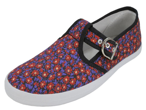 U245L - Women's T-Strap Canvas Shoes