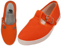 U245L - Women's T-Strap Canvas Shoes Mandarin Red (U245L-R) U245L-R-6TO10