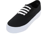 U777L - Women's Lace Up Platform Canvas Shoes