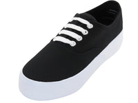 U777L - Women's Lace Up Platform Canvas Shoes